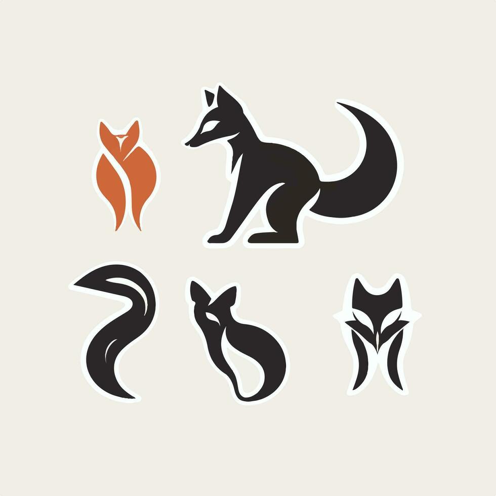 illustration of minimalist outline of a fox vector