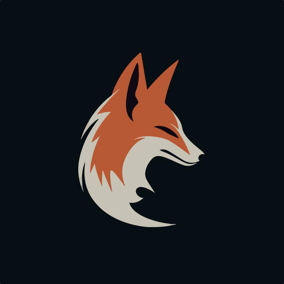 illustration of minimalist outline of a fox vector