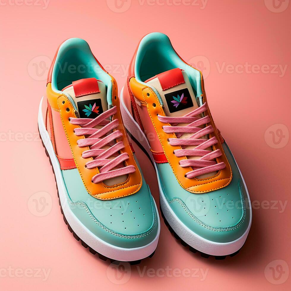 AI generated Bright modern stylish sneakers - AI generated image photo