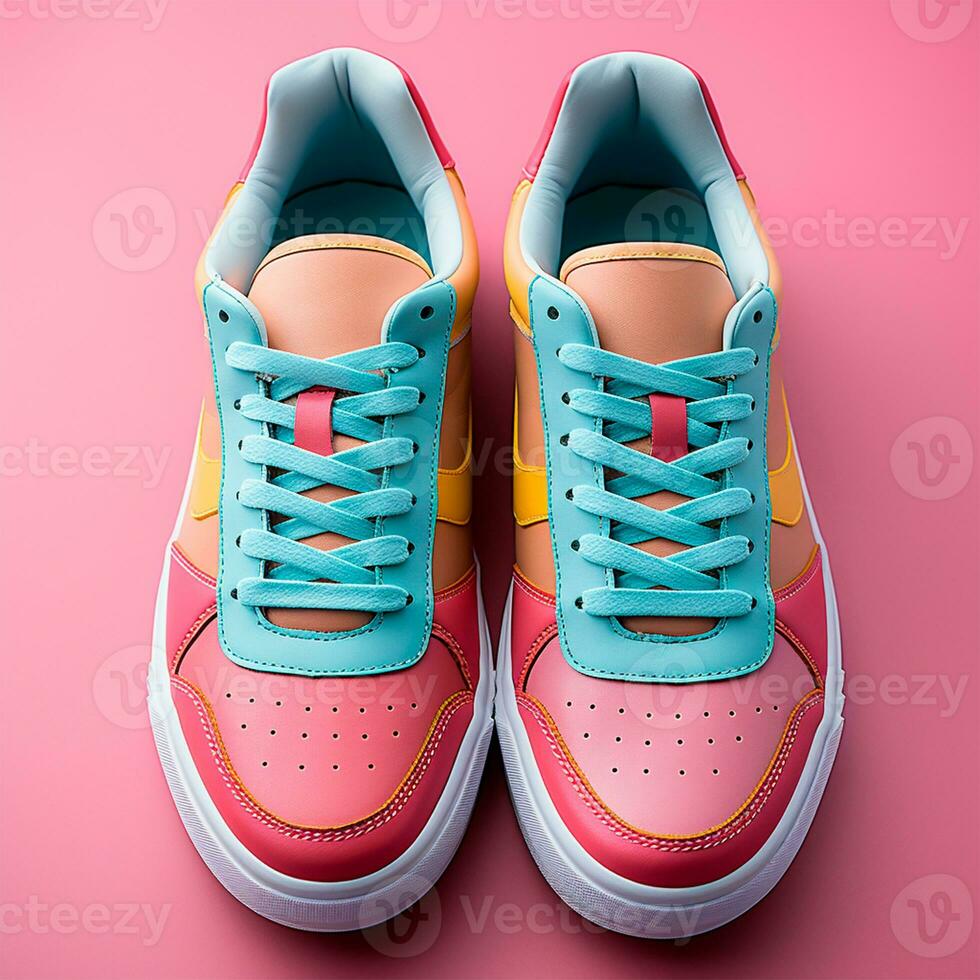 AI generated Bright modern stylish sneakers - AI generated image photo