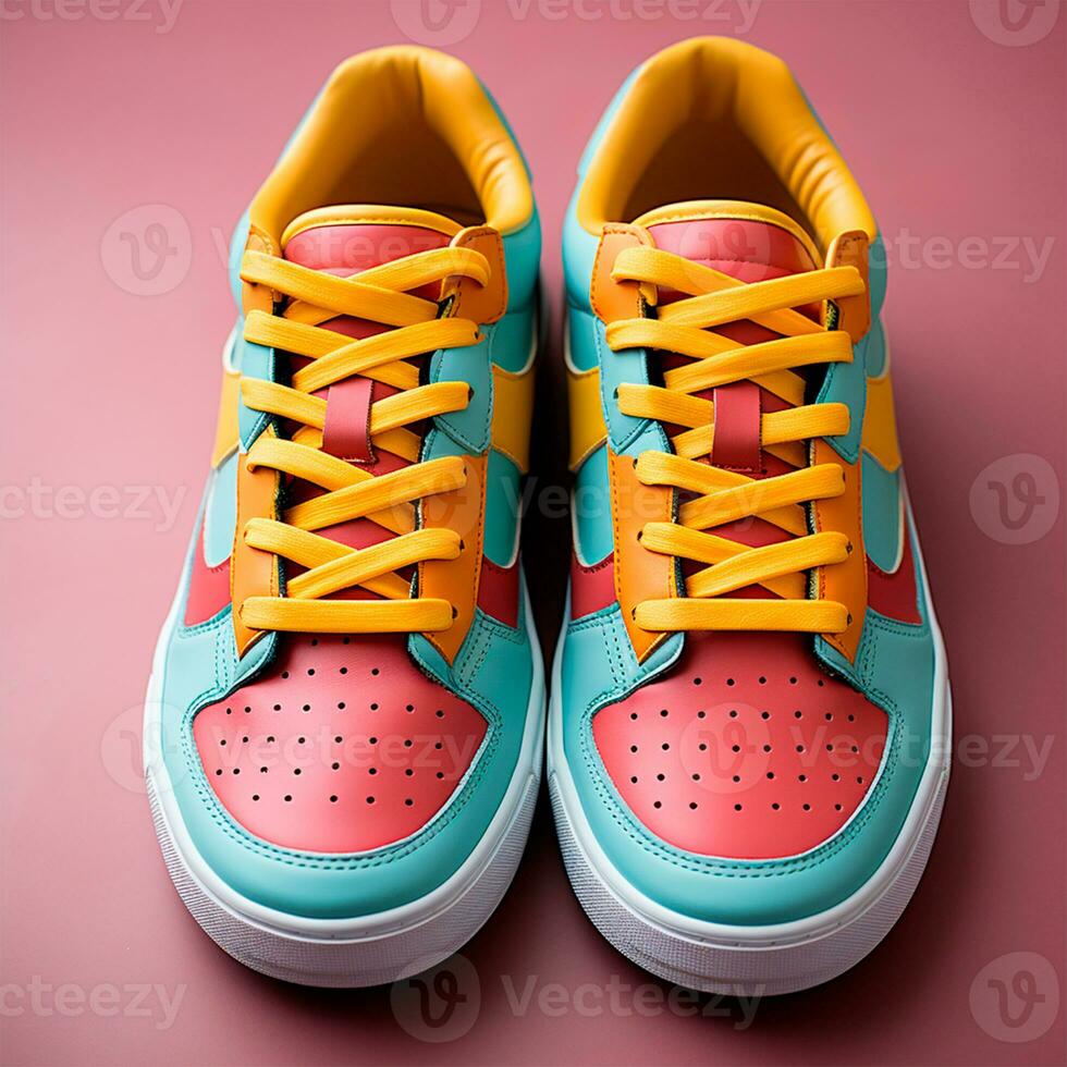 AI generated Bright modern stylish sneakers - AI generated image photo