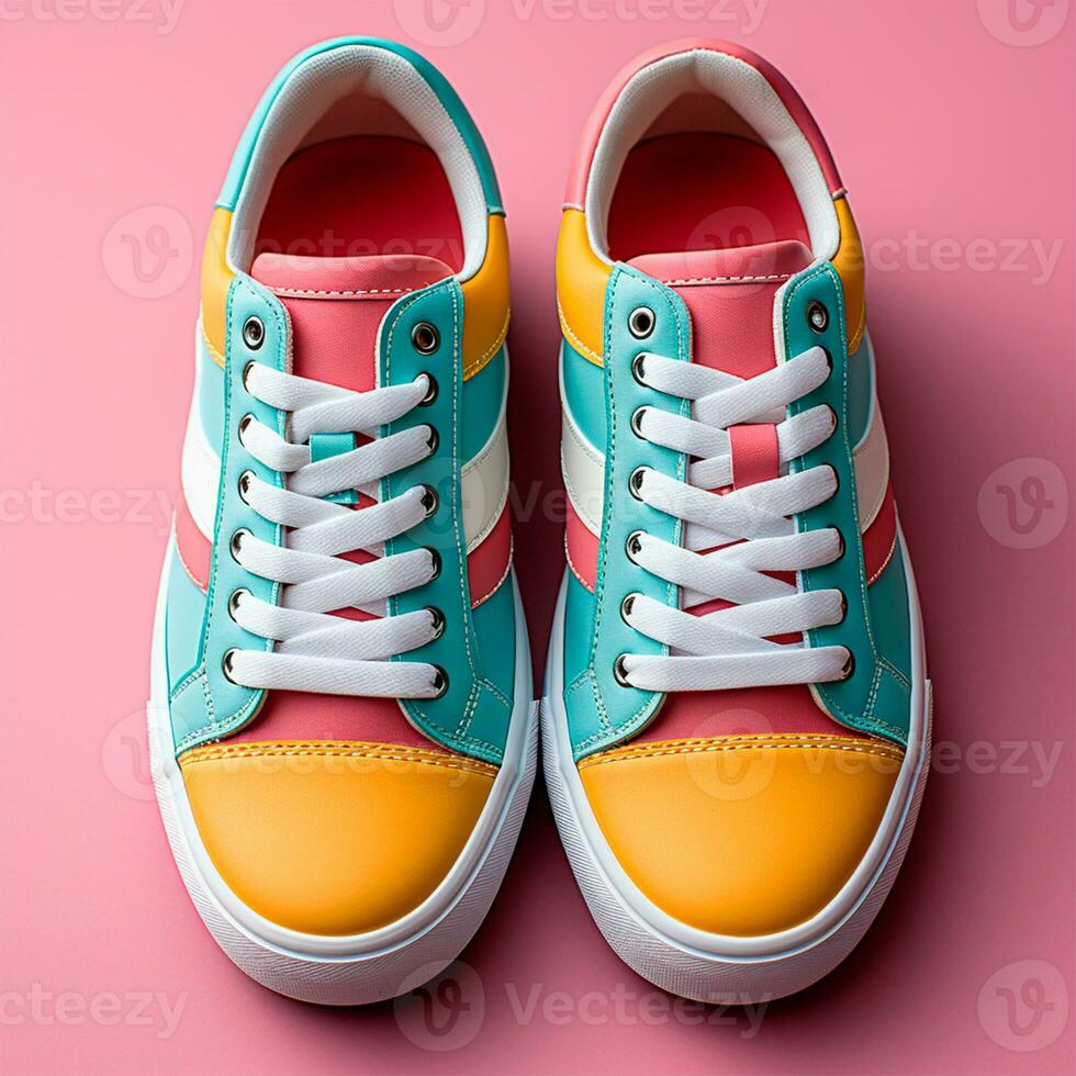 AI generated Bright modern stylish sneakers - AI generated image photo