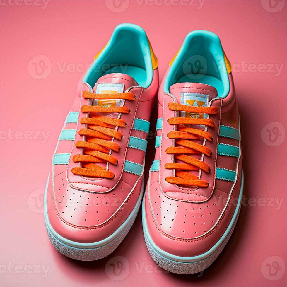 AI generated Bright modern stylish sneakers - AI generated image photo