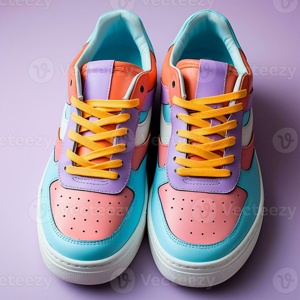 AI generated Bright modern stylish sneakers - AI generated image photo