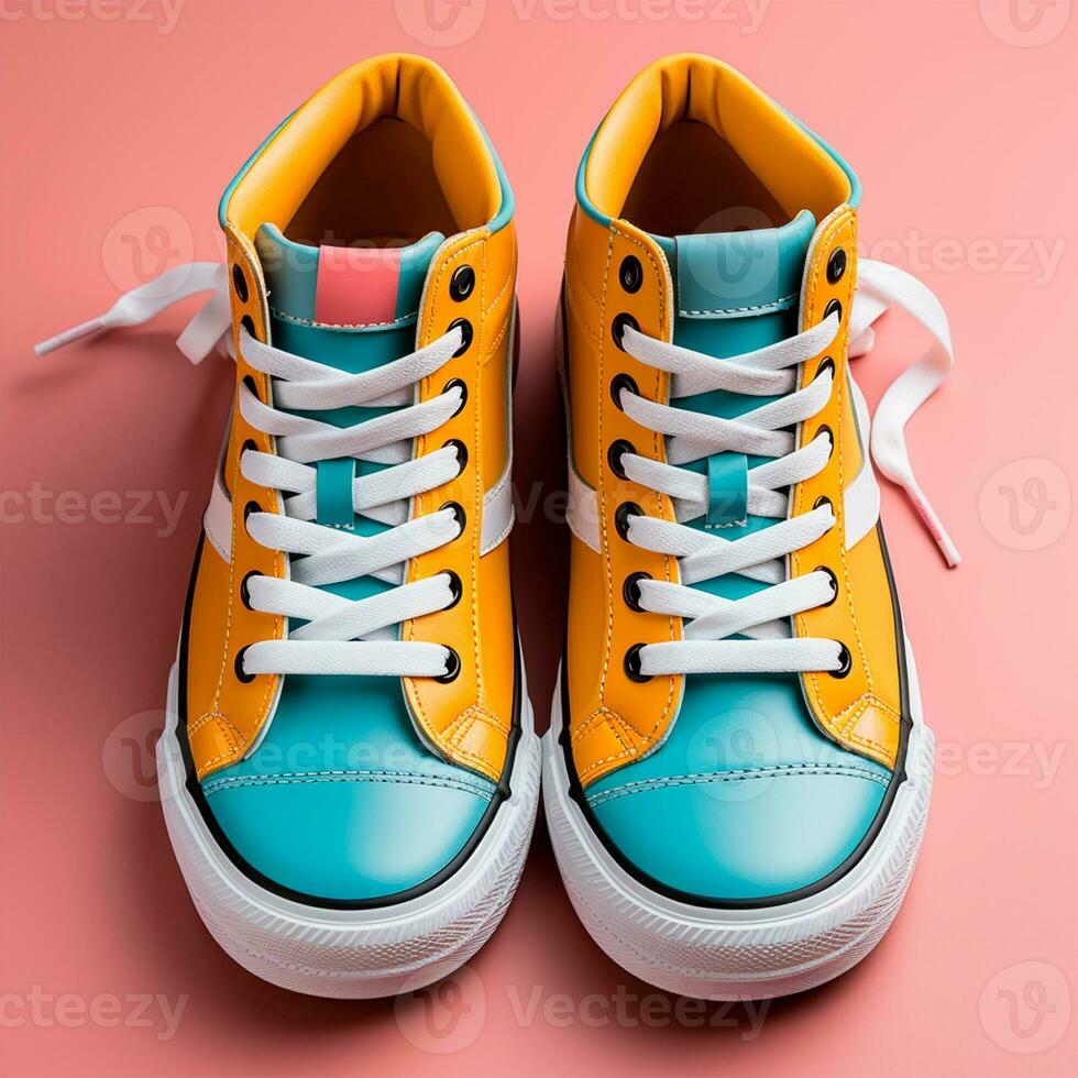 AI generated Bright modern stylish sneakers - AI generated image photo