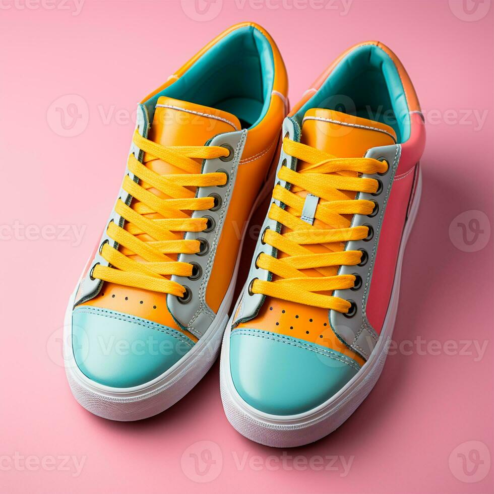 AI generated Bright modern stylish sneakers - AI generated image photo