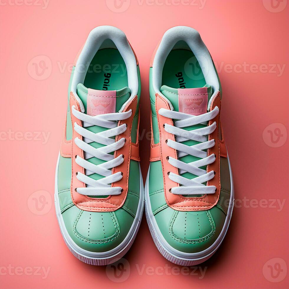 AI generated Bright modern stylish sneakers - AI generated image photo