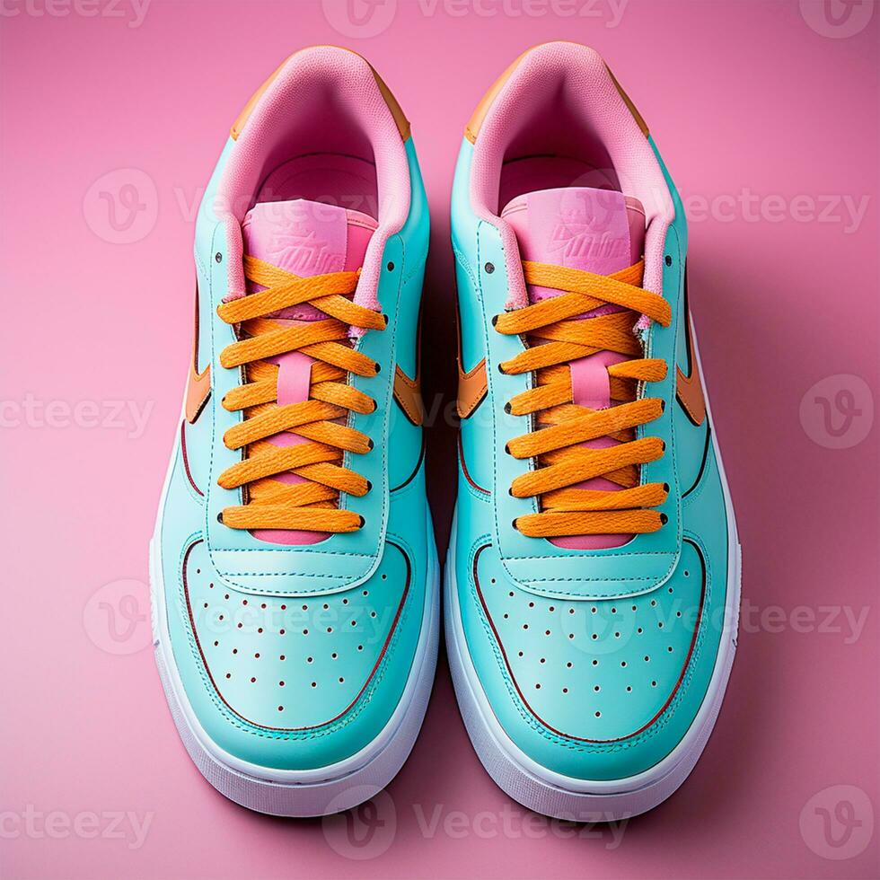 AI generated Bright modern stylish sneakers - AI generated image photo