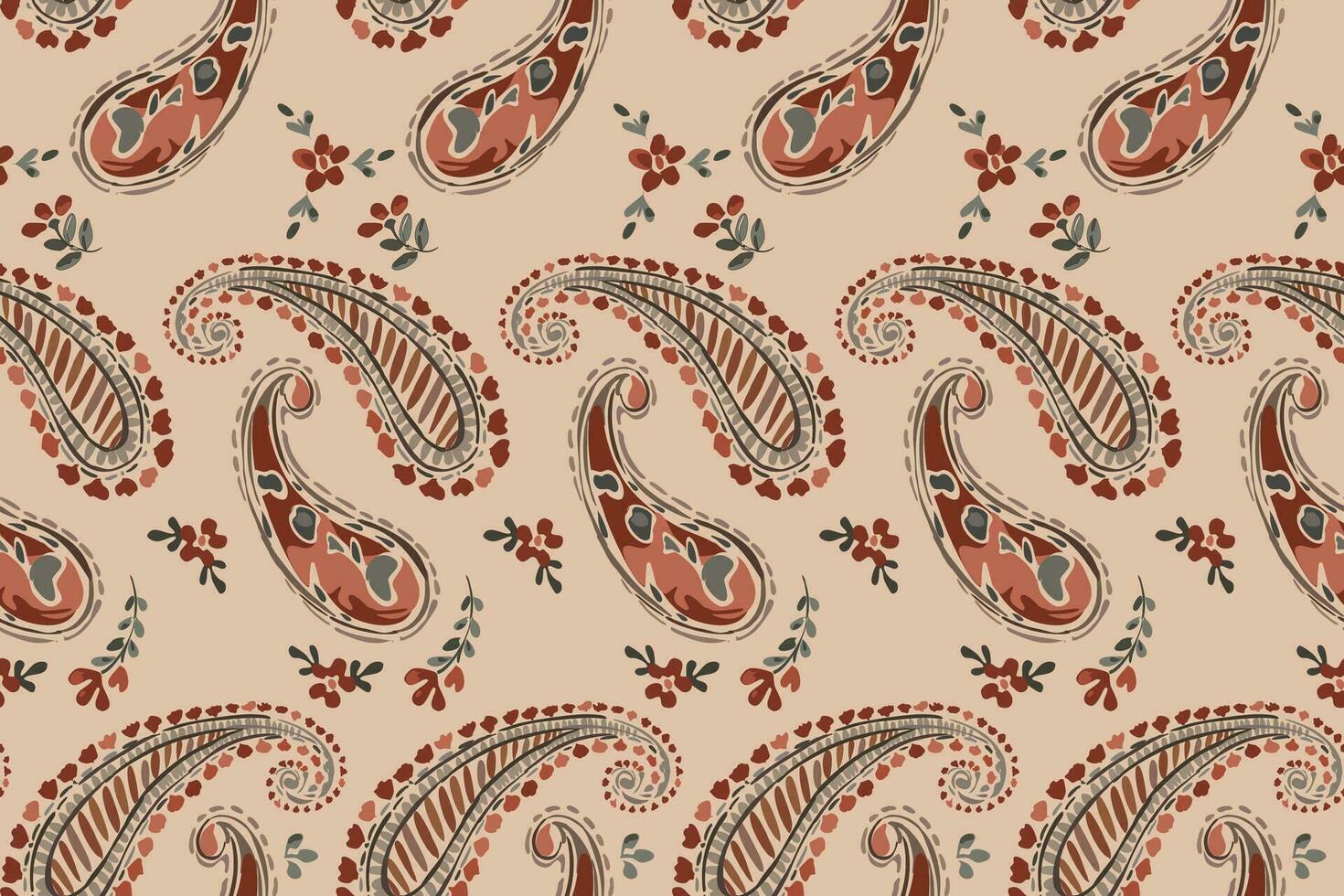 patchwork floral pattern with paisley and indian flower motifs. damask style pattern for textil and decoration.bandana kerchief paisley fabric vector