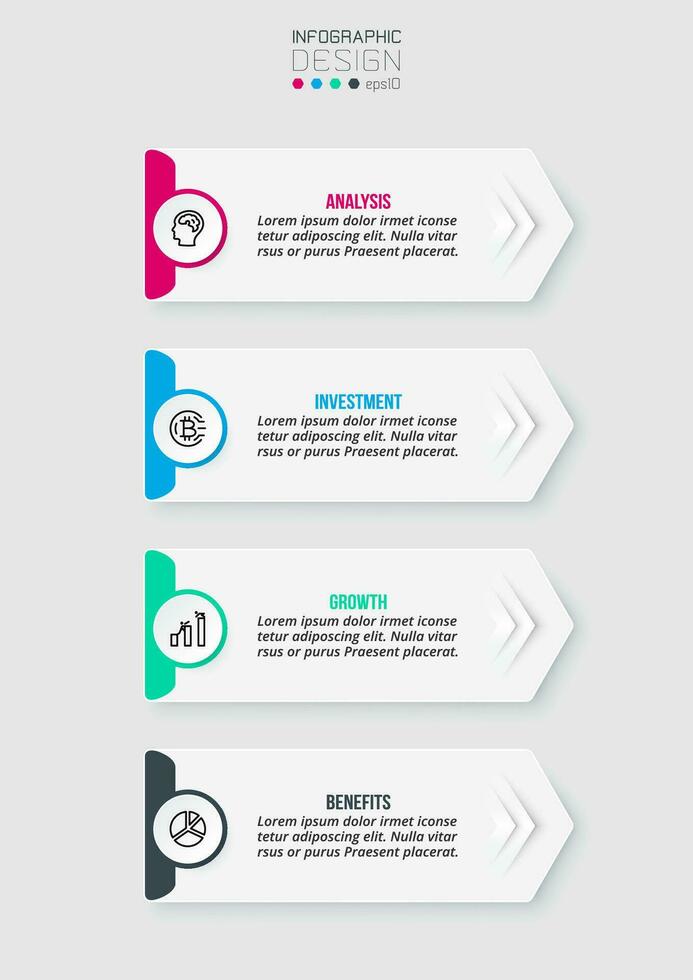 Infographic template business concept with workflow. vector