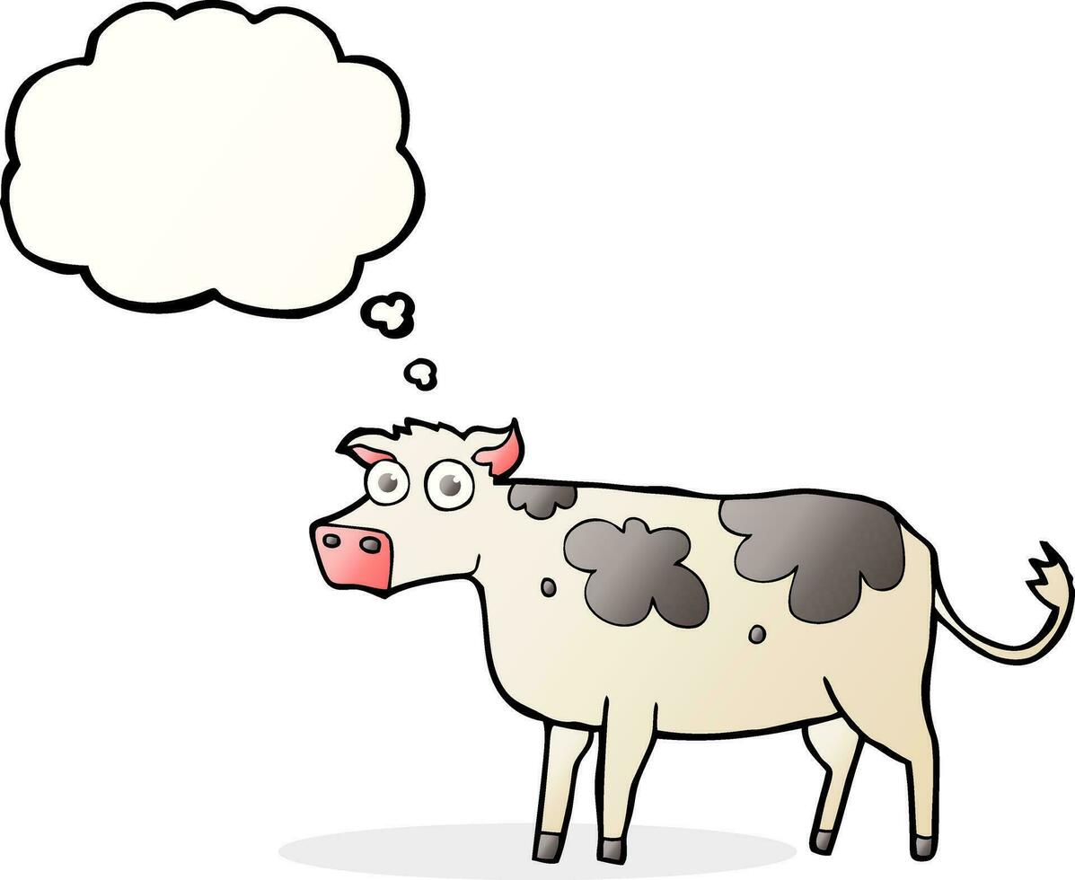 thought bubble cartoon cow vector