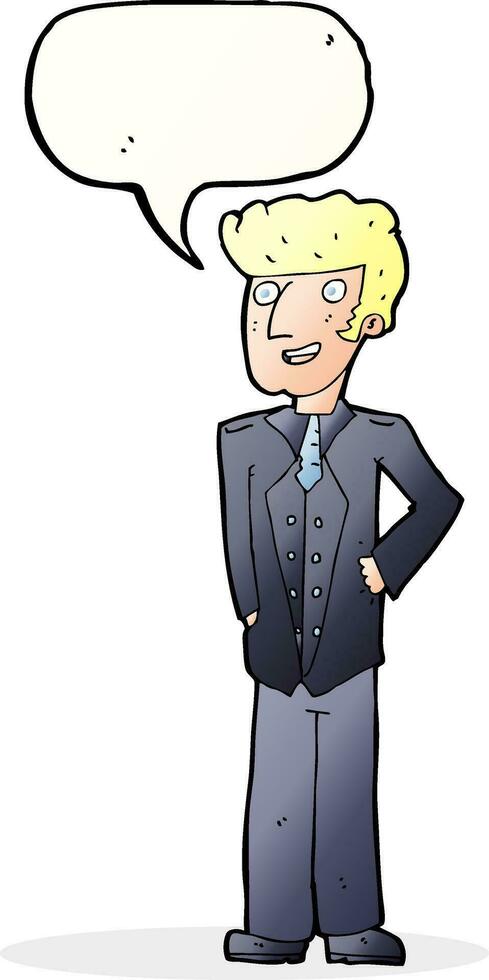 cartoon upperclass man with speech bubble vector