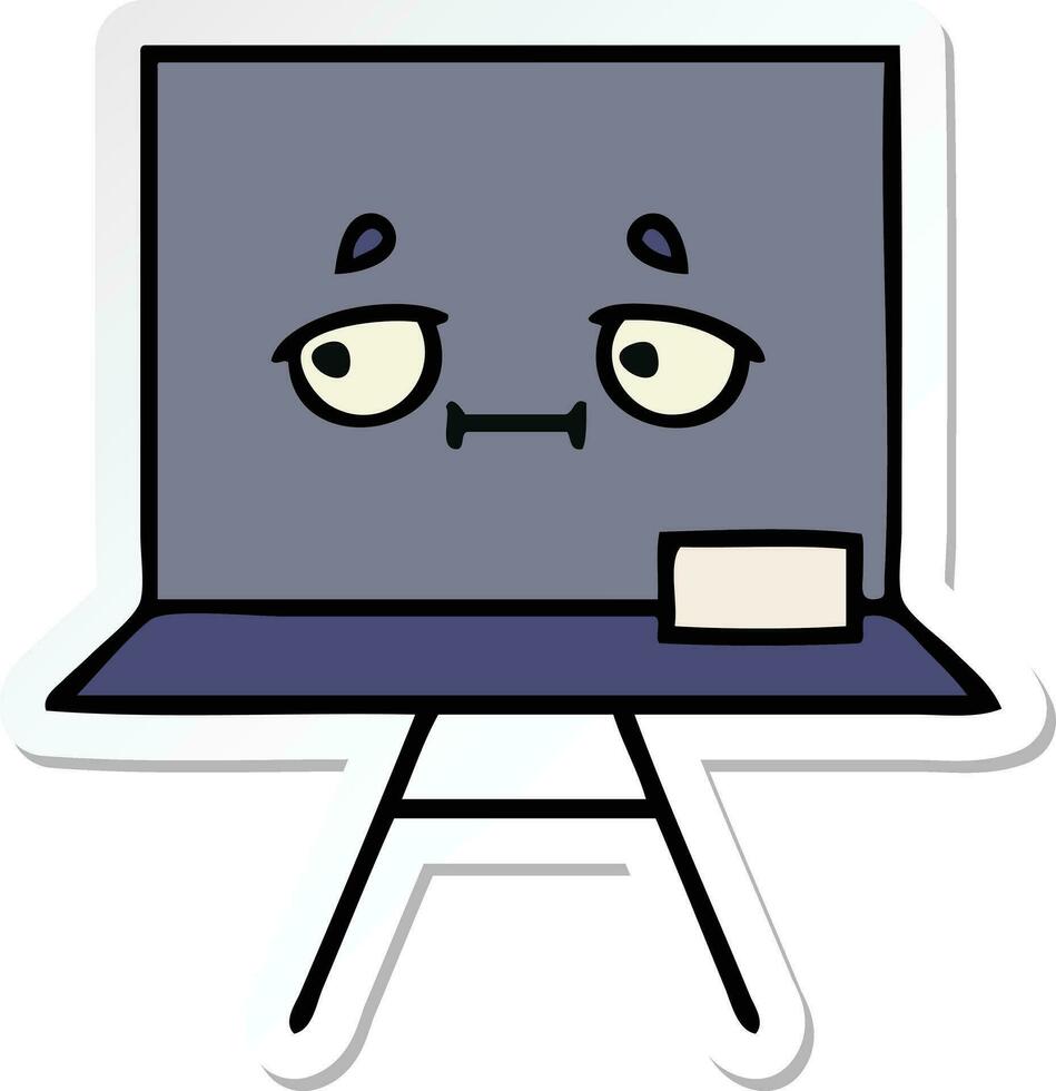 sticker of a cute cartoon chalkboard vector