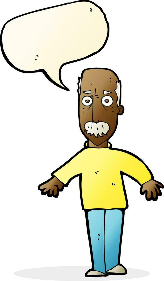 cartoon annoyed old man with speech bubble vector