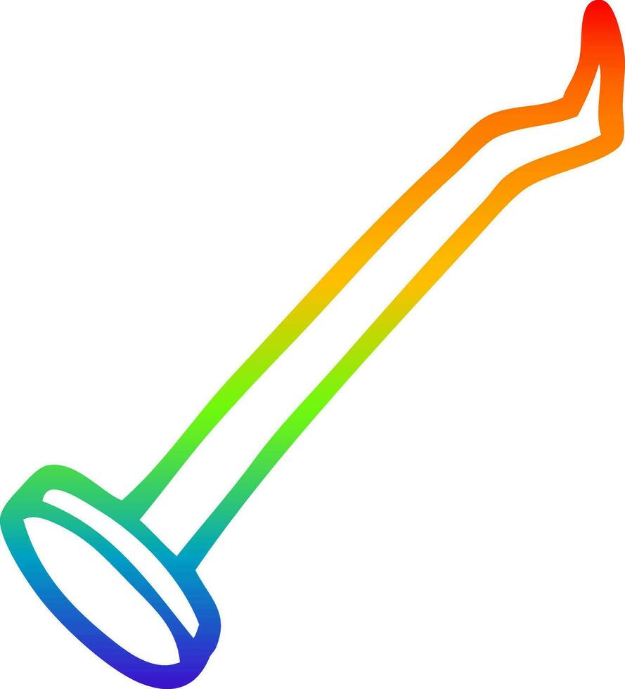 rainbow gradient line drawing cartoon nail vector