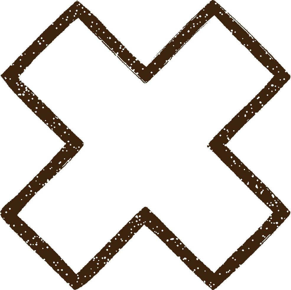 Multiplication Symbol Charcoal Drawing vector