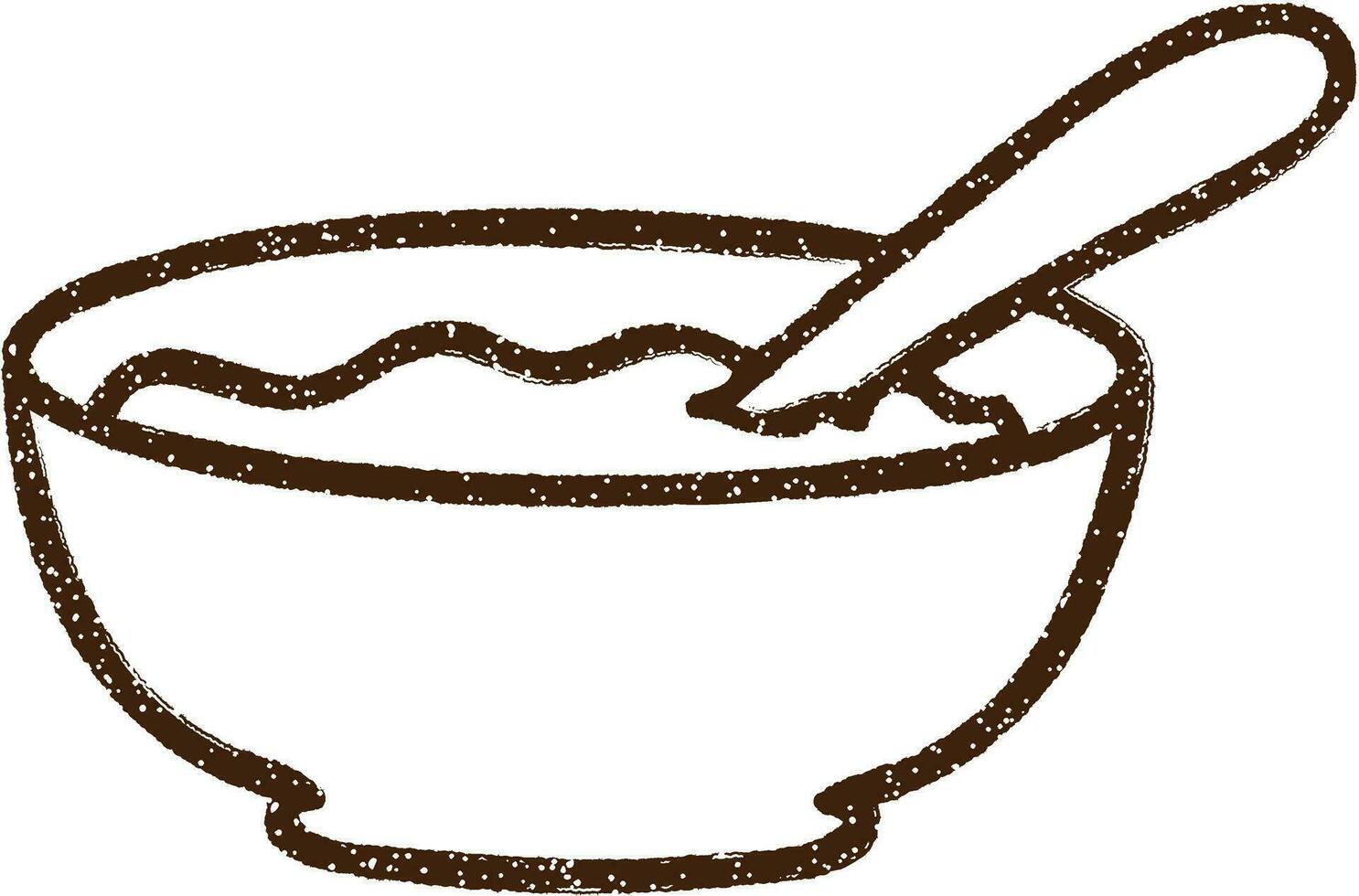 Soup Charcoal Drawing vector