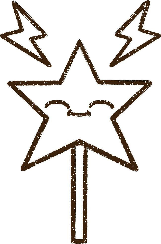Magic Wand Charcoal Drawing vector