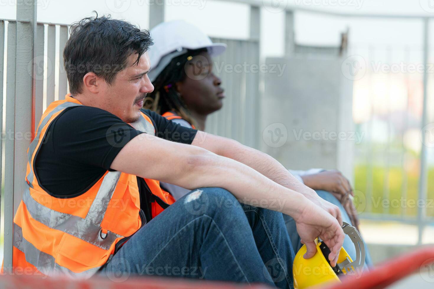 Portrait of architect and engineer with experience in multi-story building construction photo