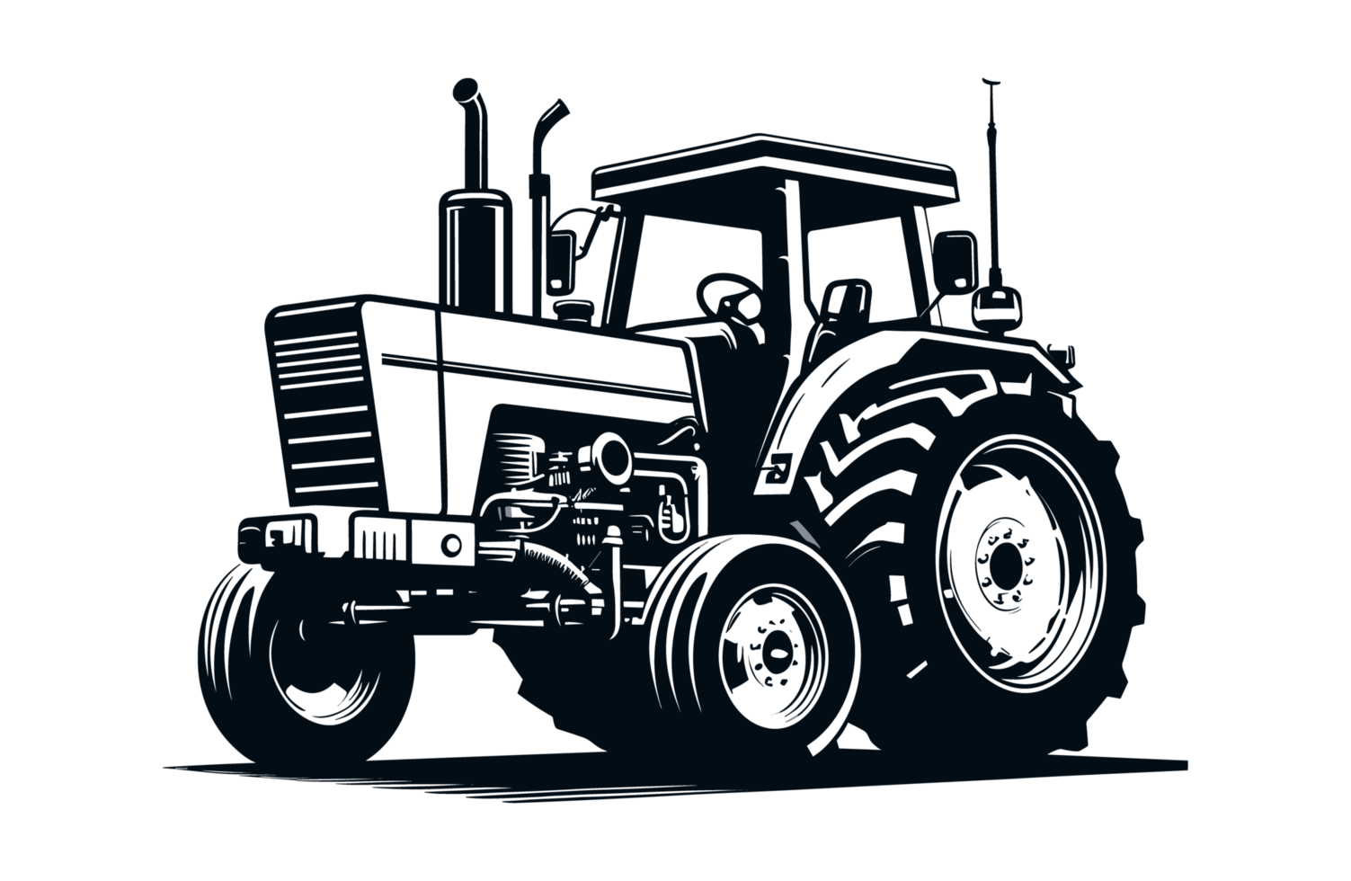 ai generiert Traktor Bauernhof Werkzeuge Illustration Silhouette png Datei
