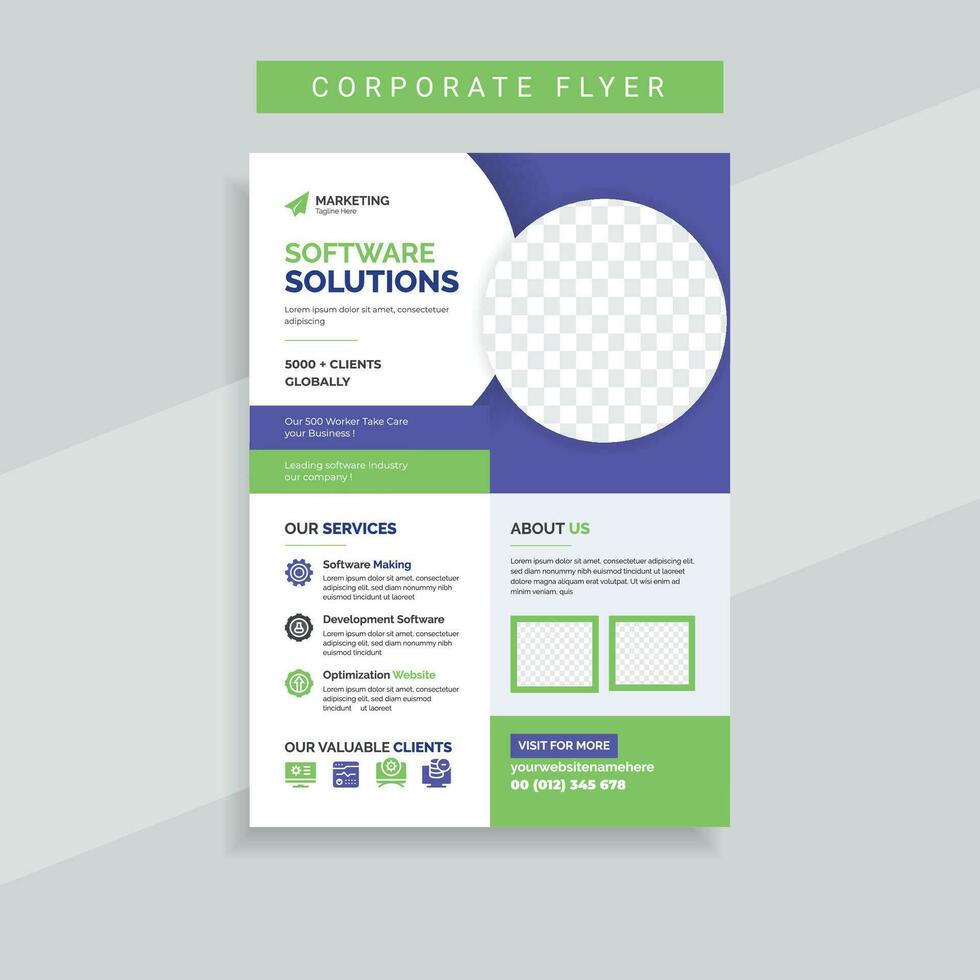 Software Business Flyer Design Template vector