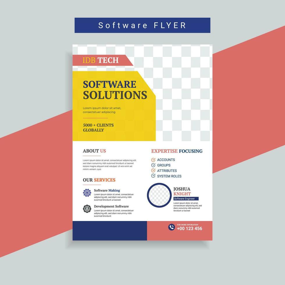 Corporate Software Solution Business Flyer Design Template vector