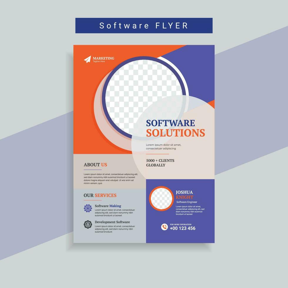 Corporate Software Solution Business Flyer Design Template vector