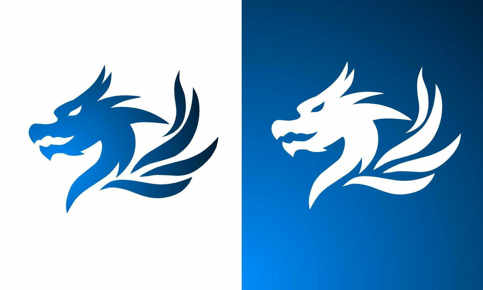 illustration vector graphics of logo template symbol blue dragon with wings