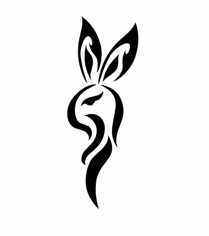 illustration vector graphic of tribal art tattoo Rabbit head