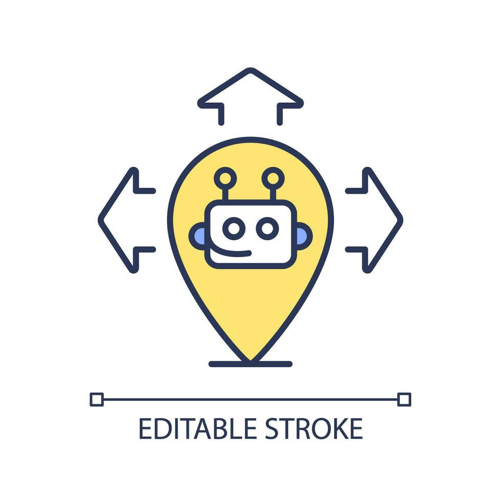 2D editable expand AI ops usage icon representing AI ops, isolated vector, multicolor thin line illustration. vector