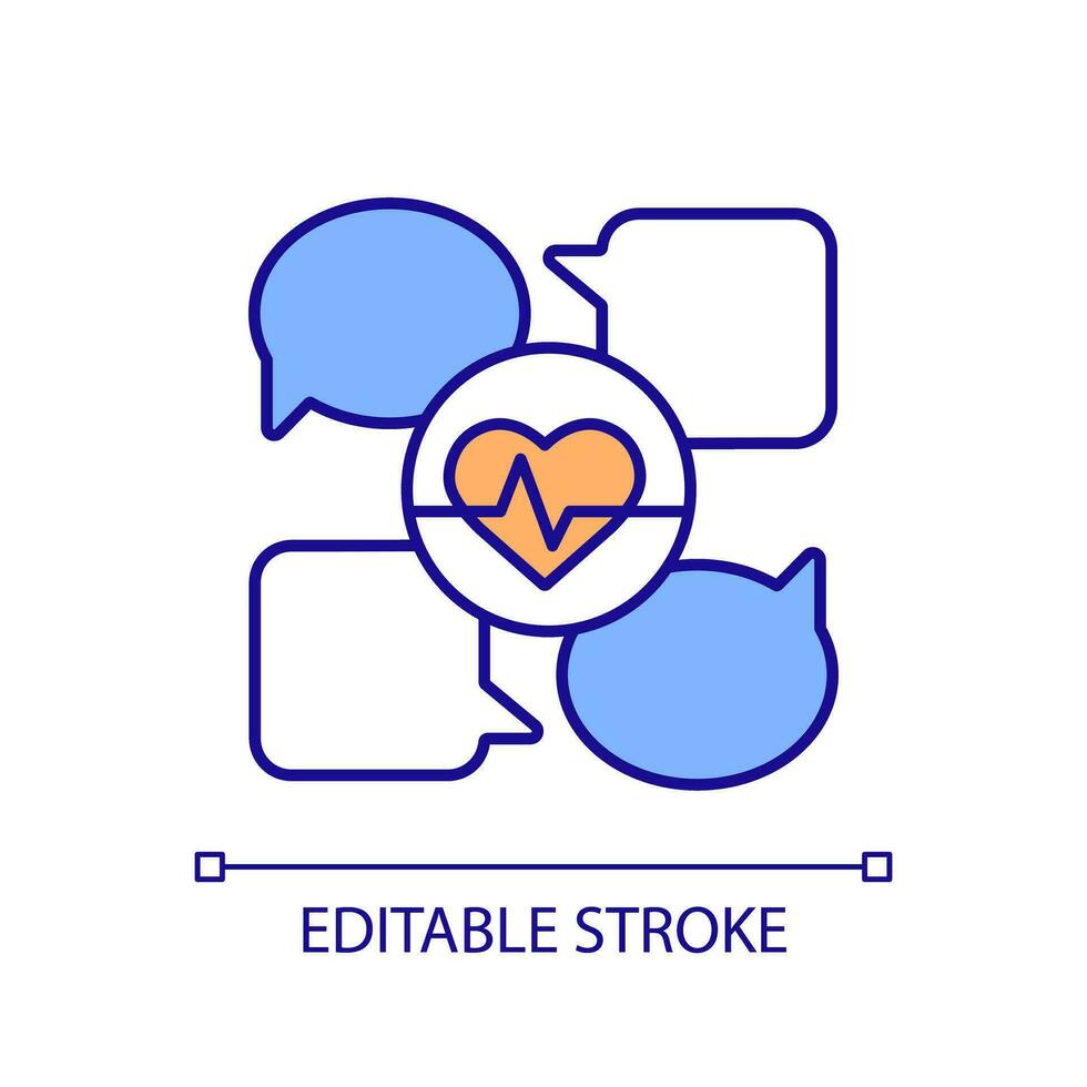 2D editable interoperability icon representing health interoperability resources, isolated vector, multicolor thin line illustration. vector