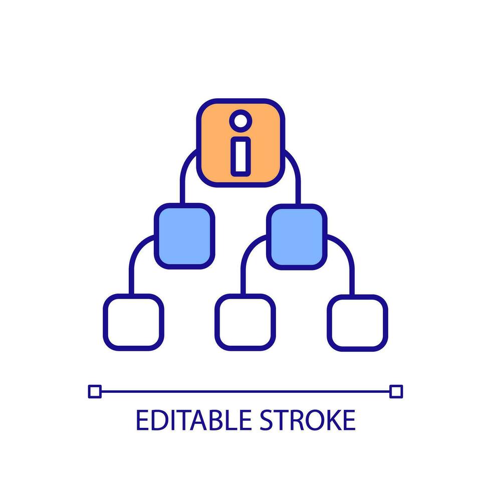 2D editable modularity icon representing health interoperability resources, isolated vector, multicolor thin line illustration. vector