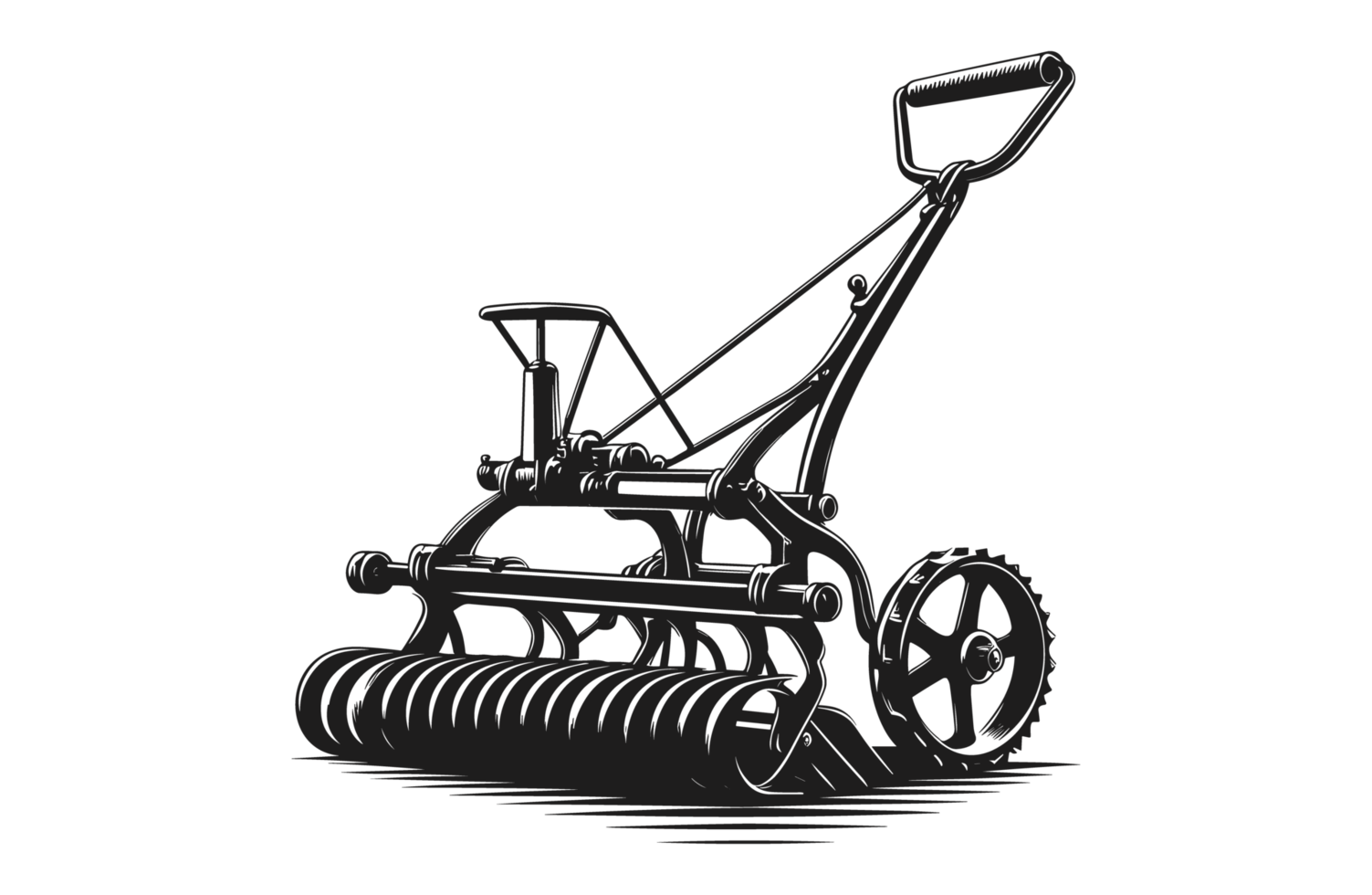 Cultivator Farm Tools Illustration Silhouette PNG File