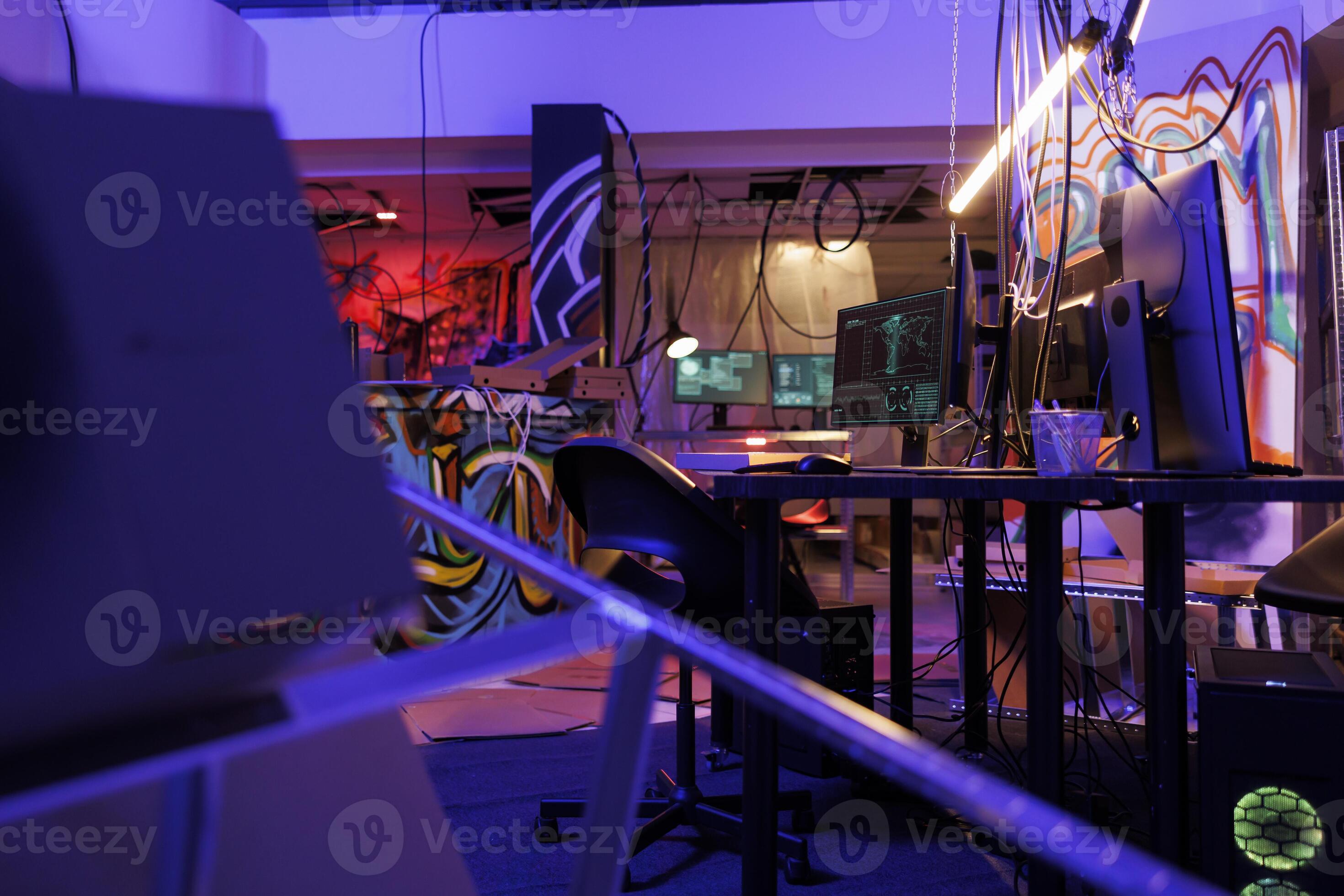 Ransomware on computer screen stealing privacy information in abandoned