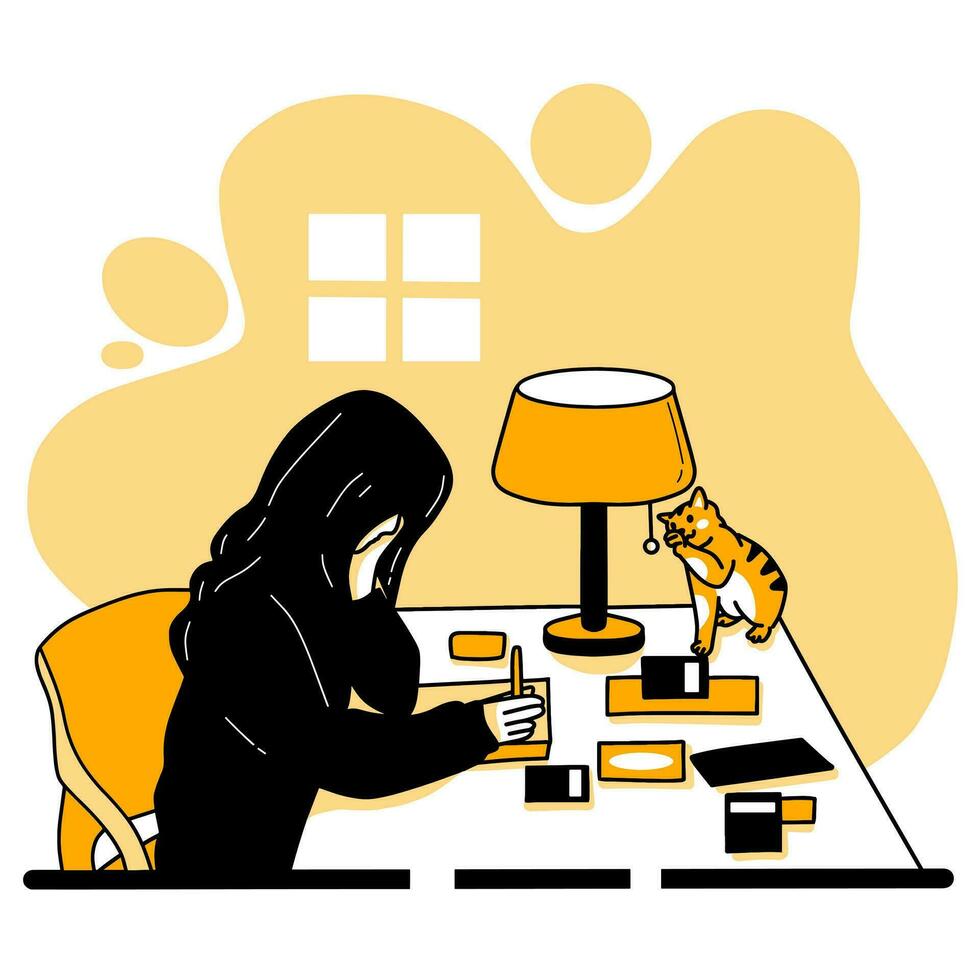 Vector Illustration of Someone Doing a Task