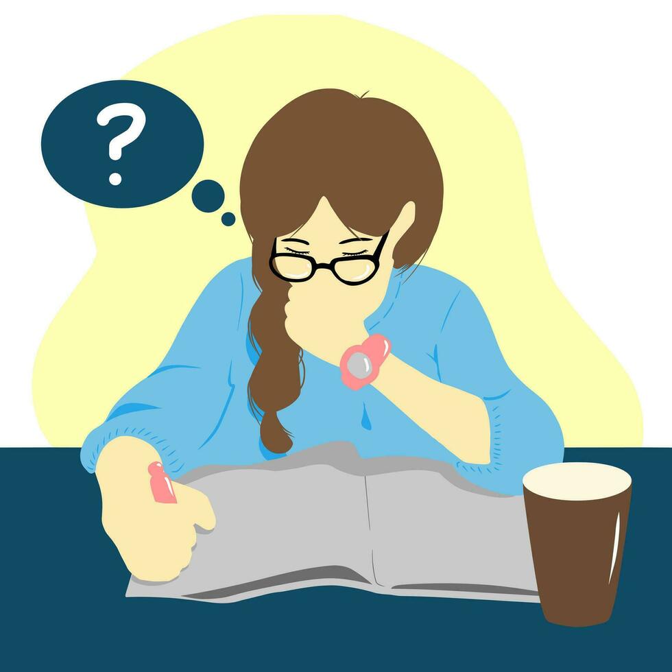 A Student Reading a Book vector