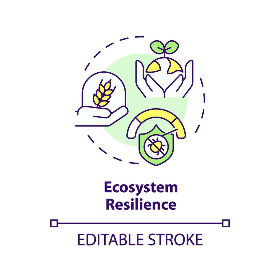 2D editable multicolor ecosystem resilience icon, simple isolated vector, integrated pest management thin line illustration. vector