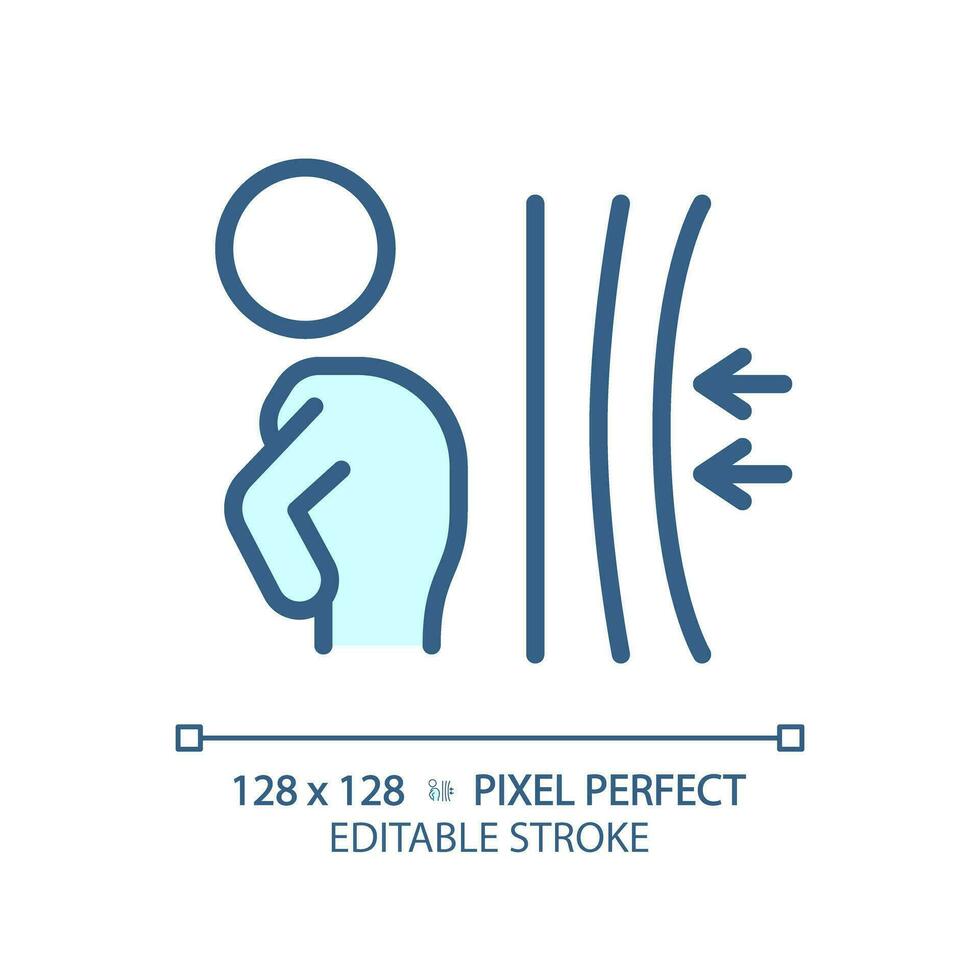 2D pixel perfect editable blue resilience icon, isolated monochromatic vector, thin line illustration representing psychology. vector