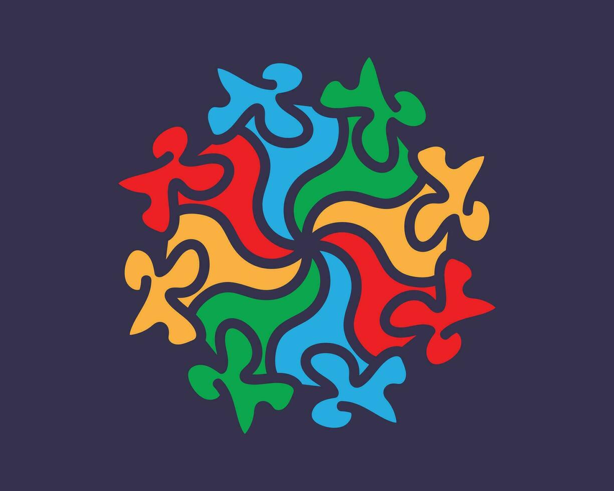 Professional  vector logo with abstract shapes flower colorful logo