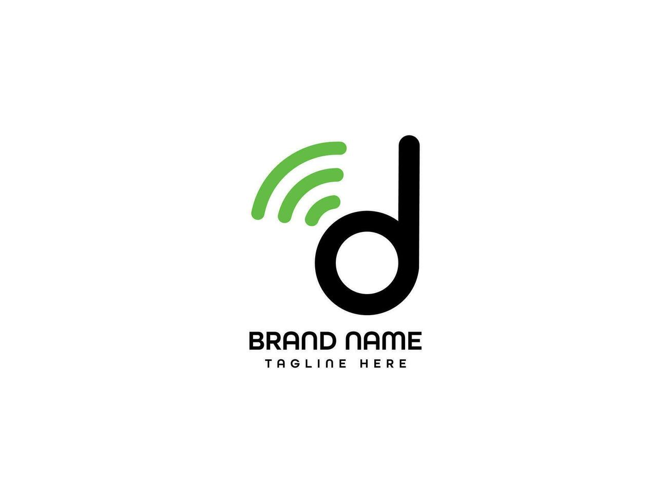 D letter logo modern wi-fi dletter logo 3d  business brand logo vector