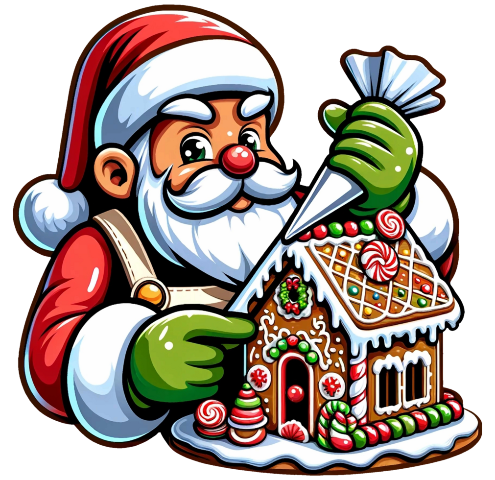 AI generated Santa Claus Christmas Clipart illustrations for prints, t-shirt, posters, Mugs and use commercial png