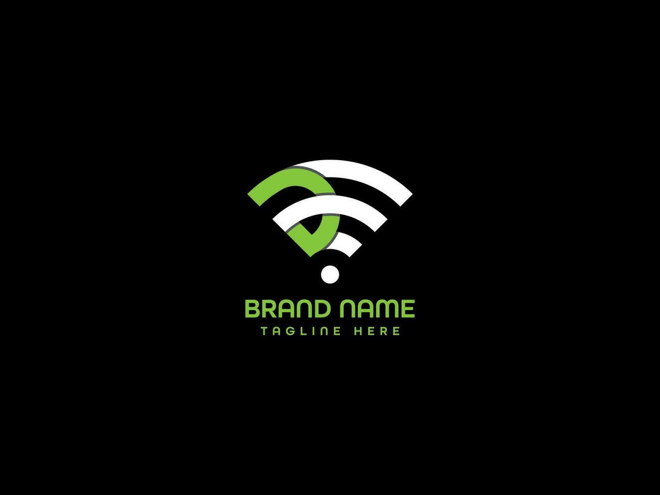 D letter logo modern wi-fi dletter logo 3d  business brand logo vector