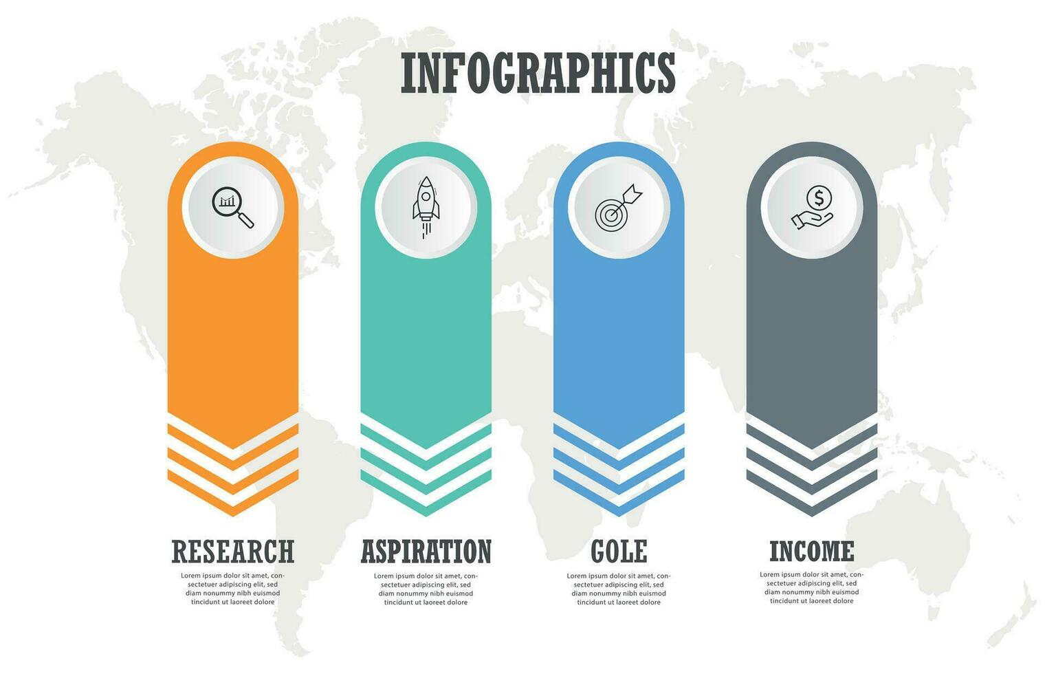 Business infographics. Timeline with 4 steps, options. Vector template.