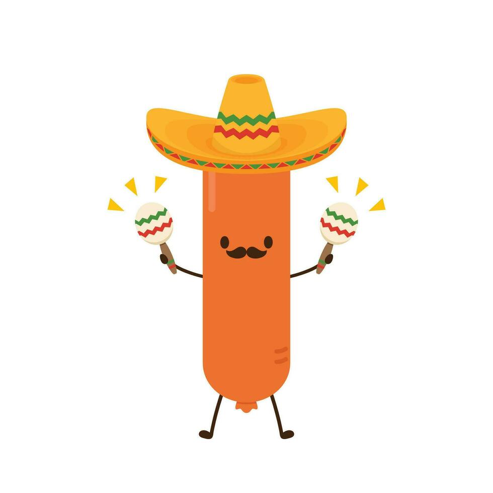 Sausage character design. Sausage on white background. vector