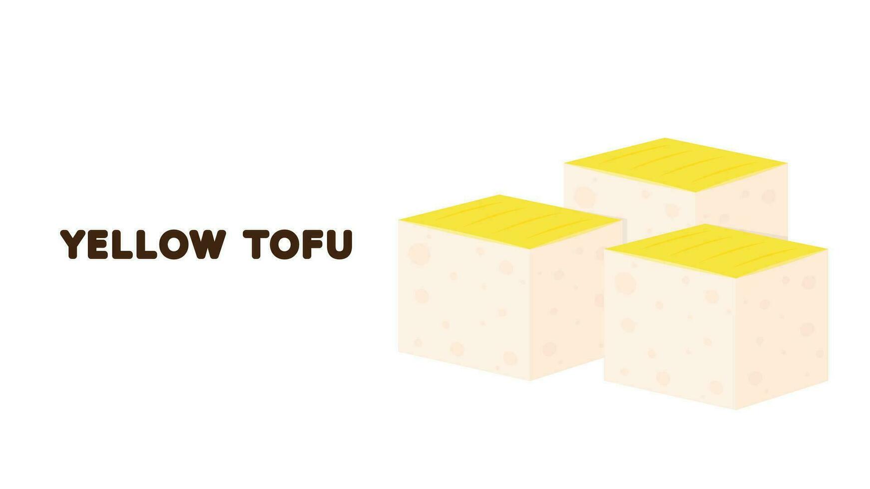 Yellow tofu vector. Tofu on white background. vector