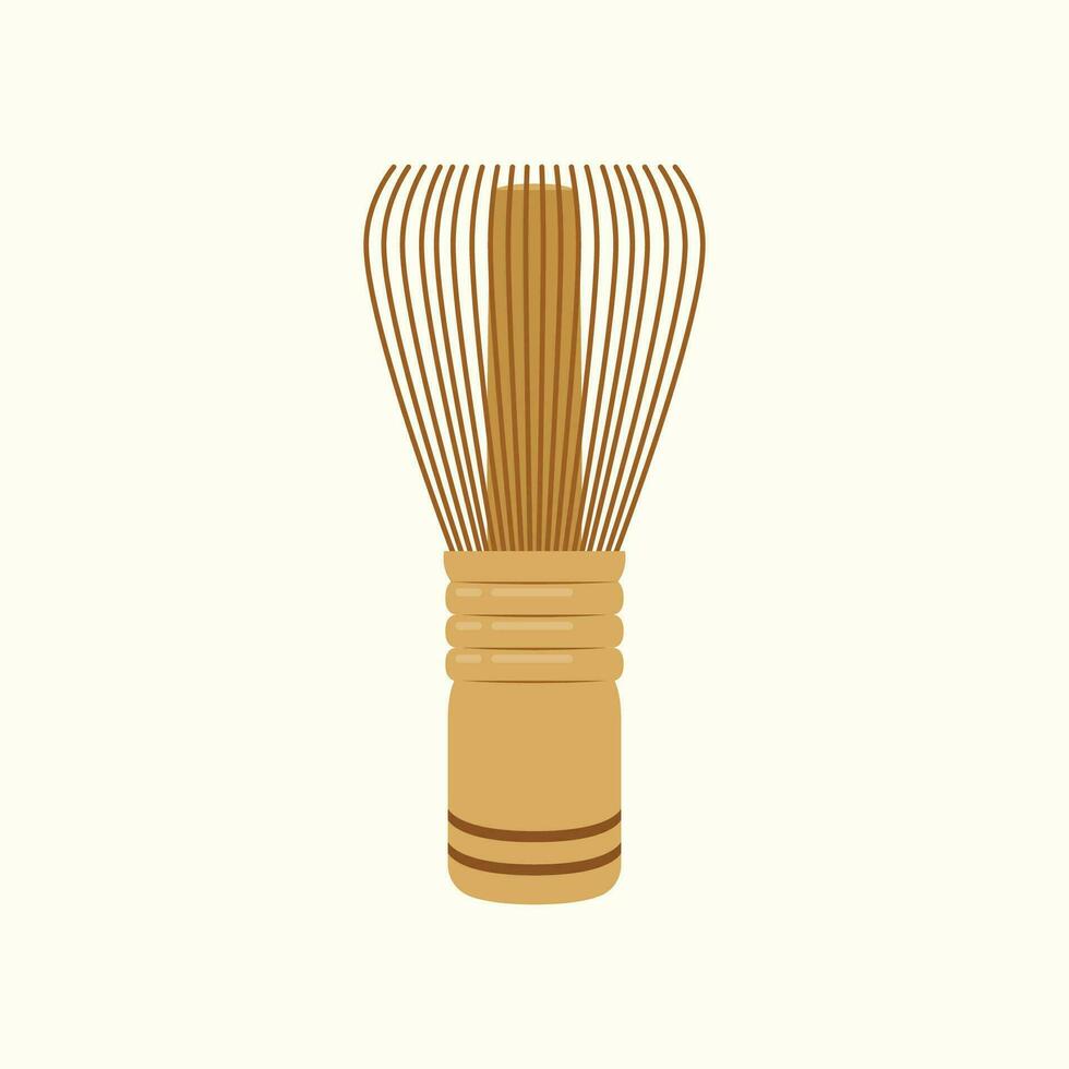 Matcha whisk vector. Matcha whisk on pastel background. vector