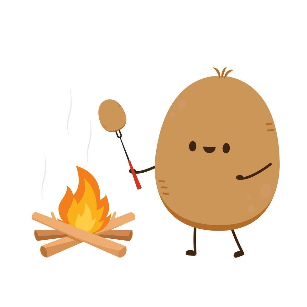 Potato character design. Potato vector. Potato cartoon on white background. vector