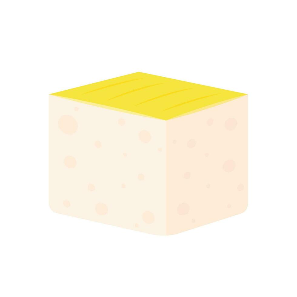Yellow tofu vector. Tofu on white background. vector