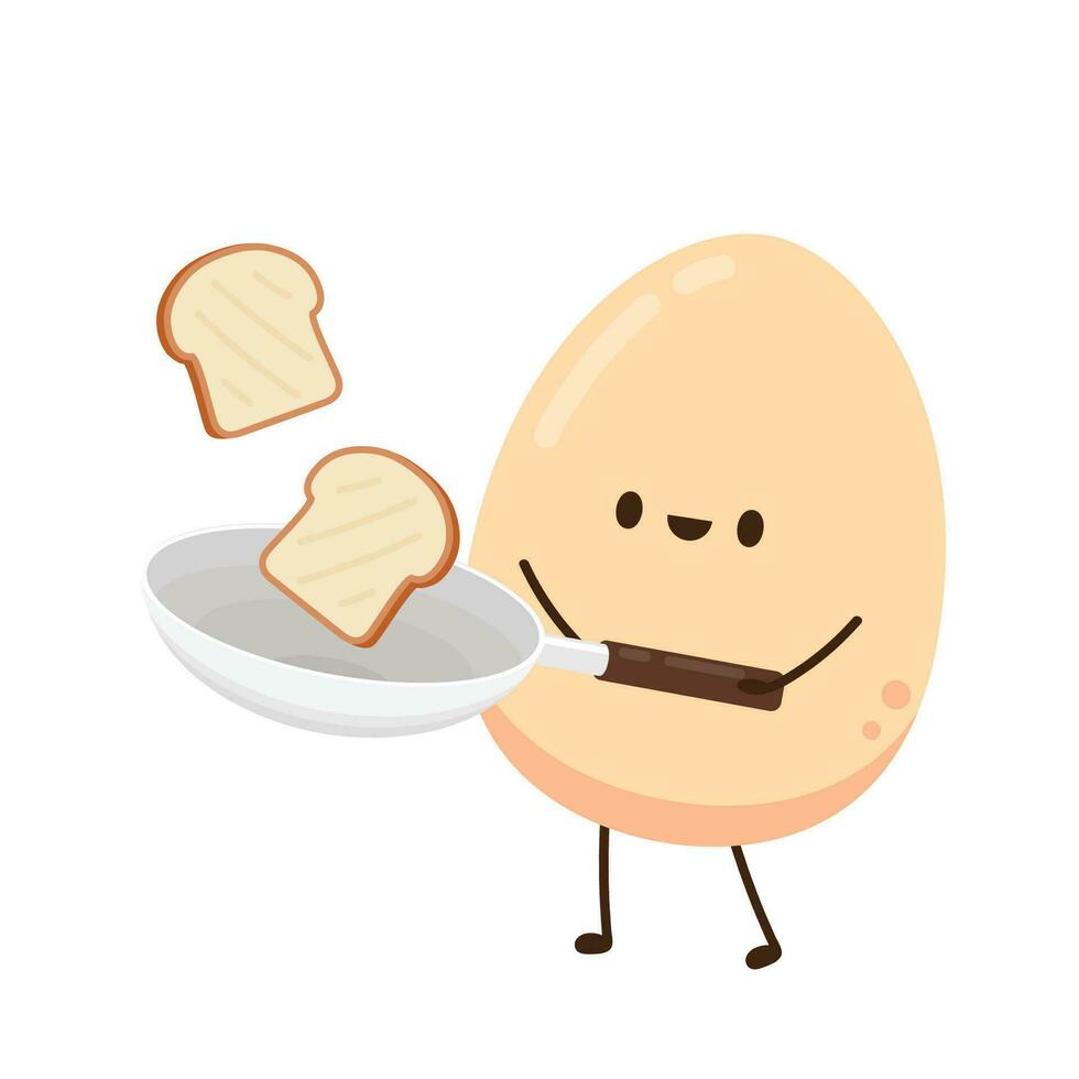 Egg character design. egg vector on white background.