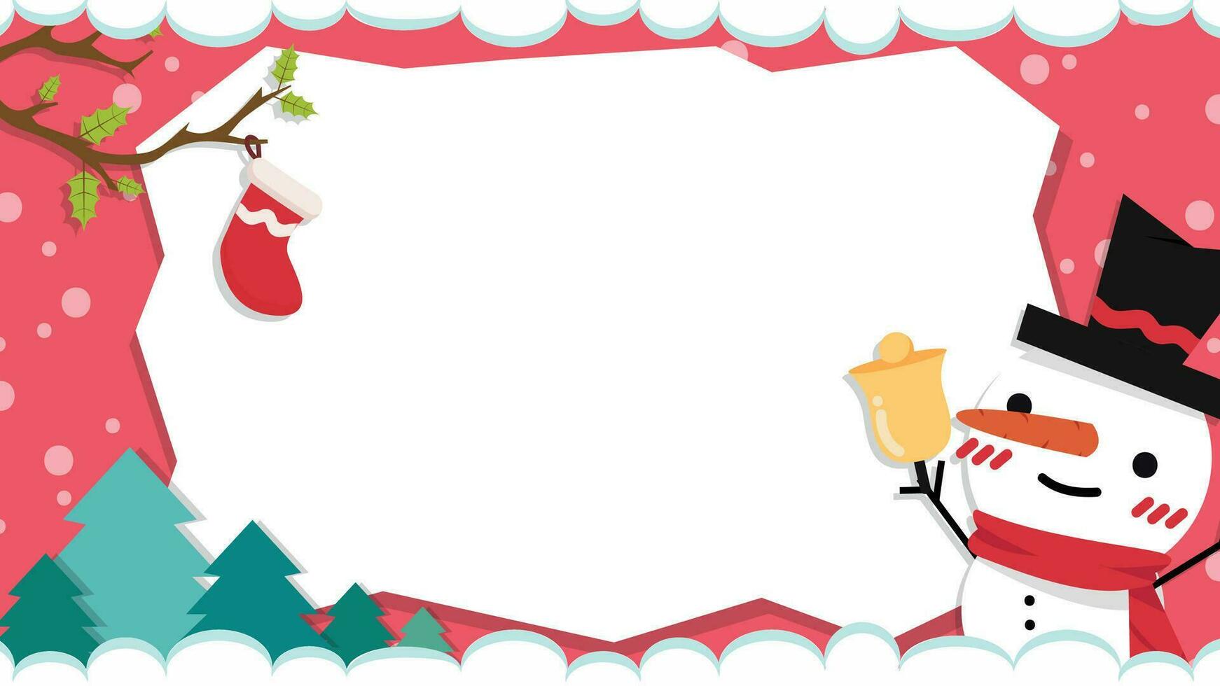 Christmas label vector. free space for text. sale card. Snow man character design. vector